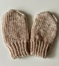 Hand Knitted mittens newborn Beige - Image 1