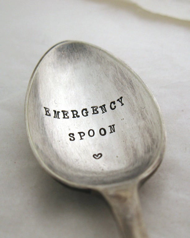 Emergency Spoon, Hand Stamped Vintage Coffeespoon