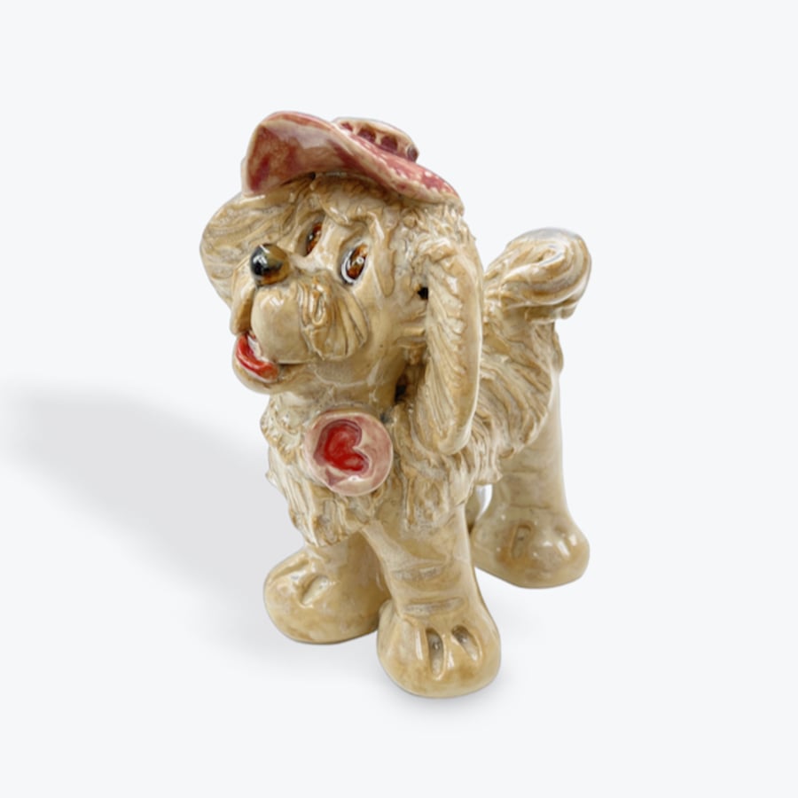 Handmade Stoneware Dog Sculpture – Lil Lady, Whimsical Ornament
