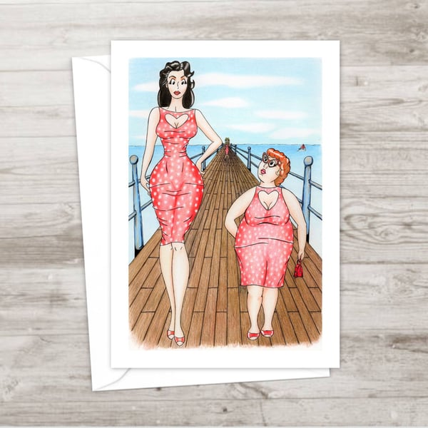 Seaside Postcard Greetings Card: Traditional Pier on the Beach (806)