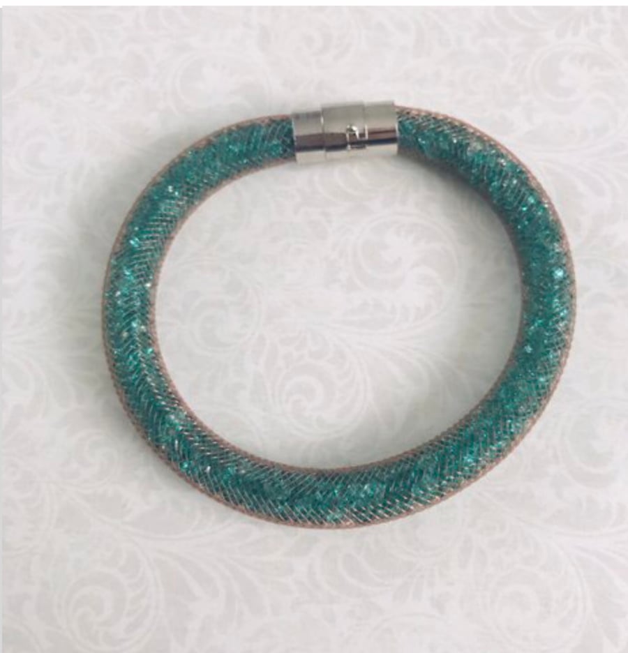 Mesh Tube Crystal Bracelet