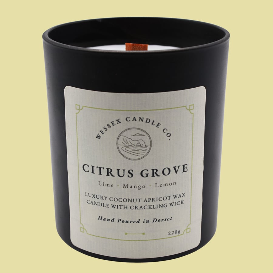 Tropical Lime & Mango Candle - Citrus Grove - Wooden Wick
