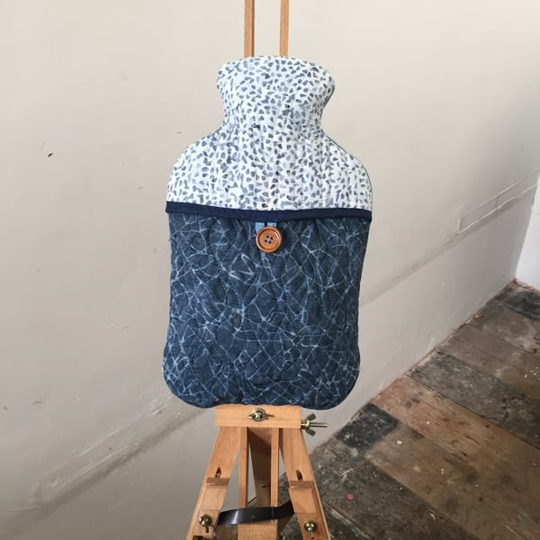 Cover - Hot Water Bottle, 2L - By the Sea - Batik, 100% Cotton, Quilted