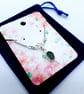Sterling Silver Green Sea Glass Pendant With Lotus Flower & Rolo Chain  - Image 8
