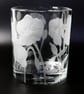 Poppies Sandblasted Tealight Holder - Image 1