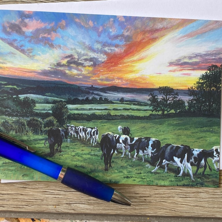 Card - Purbeck Cows at Dawn