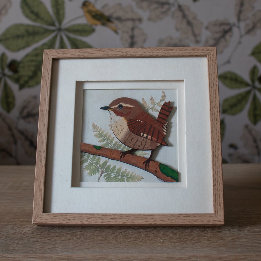 Wren - Hand Painted Mixed Media Artwork