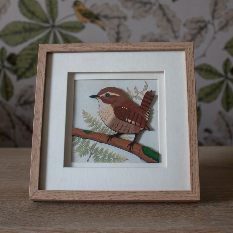 Wren - Hand Painted Mixed Media Artwork