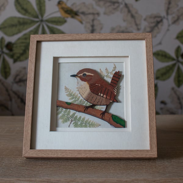 Wren - Hand Painted Mixed Media Artwork