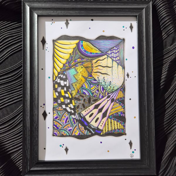 Original A4 Unframed Abstract Art - The Aura Of Fortune