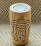 Ash tea-light holder with Celtic maze. - Image 1