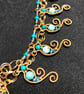 Bejewelled Wire Weave Elephant Necklace with Jasper, Tarnish resistant Gold plat - Image 8