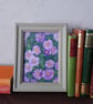 Asters, September flowers framed original artwork 