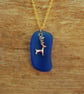 Beach glass pendant with deer charm  - Image 1