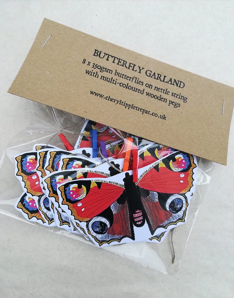 Peacock Butterfly Garland