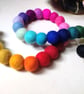 Felt Ball Garland, Rainbow Colours, Eclectic Bohemian Interiors