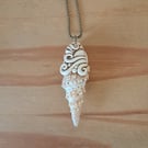Small Conch Shell and Air Dry Resin Clay Amulet Pendant