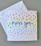 Miss you card with rainbow watercolour pattern - Image 2