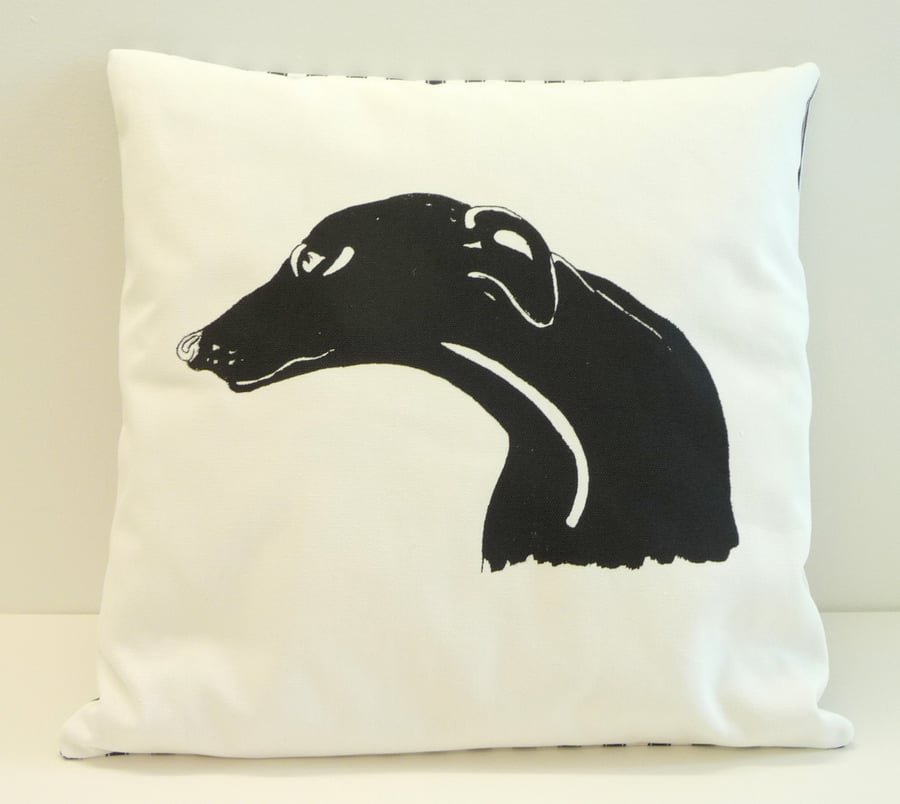 Black Greyhound Cushion