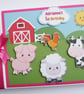 Farm animals girl birthday guest book, farm animals baby shower, gift - Image 1
