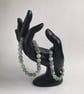 Sterling Silver Jadeite Beaded Stretch Bracelet, with Decorative Spacers - Image 3