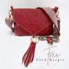 Crossbody Bag - Leather Bag - Red Travel Bag - Boho Summer - Eco Fashion