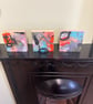 Mini abstracts on wood blocks 