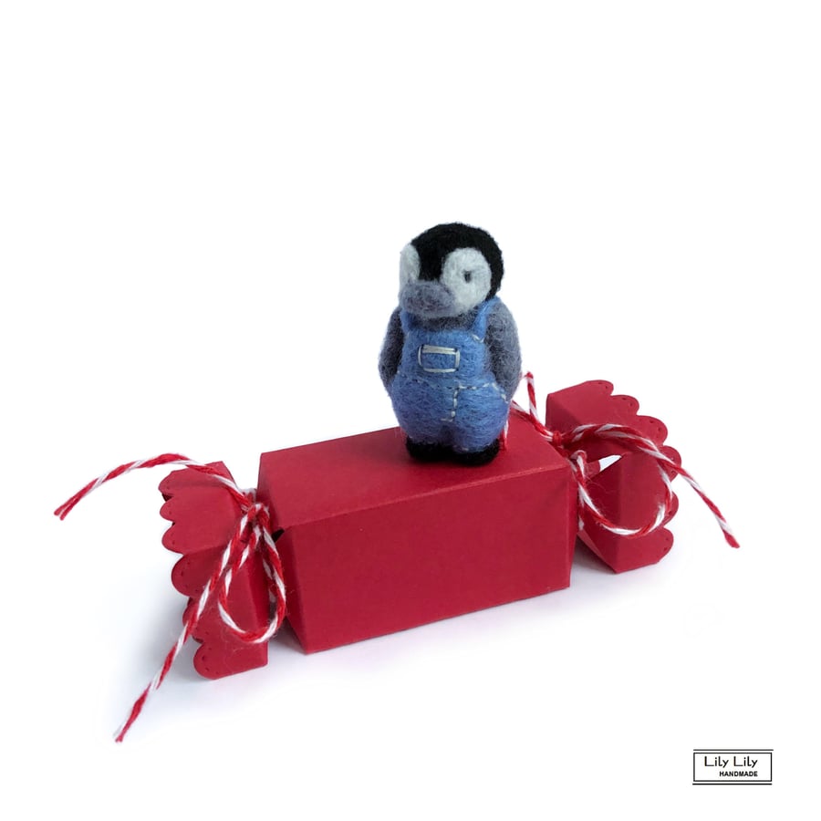 Bob, Miniature baby penguin in a Cracker gift box by Lily Lily Handmade