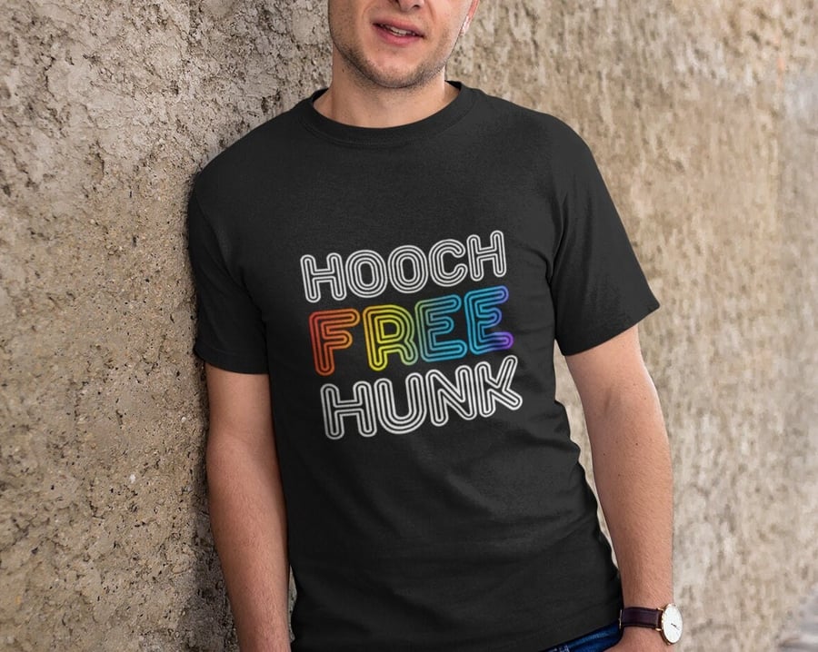 Hooch Free Hunk sober shirt, Sobriety gift for men, Sober Anniversary Gift, AA N