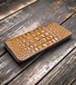 Handmade Croc Texture Long Leather Wallet with Coin Pocket - Image 1