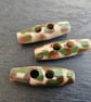 50mm (2") Camouflage mottled Horn look Toggle Buttons last 3