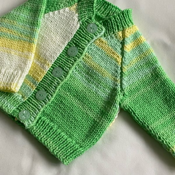 Babies hand knitted cardigan