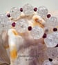 Designer White Crackle Quartz & Rhodolite Garnet Necklace  - Image 3