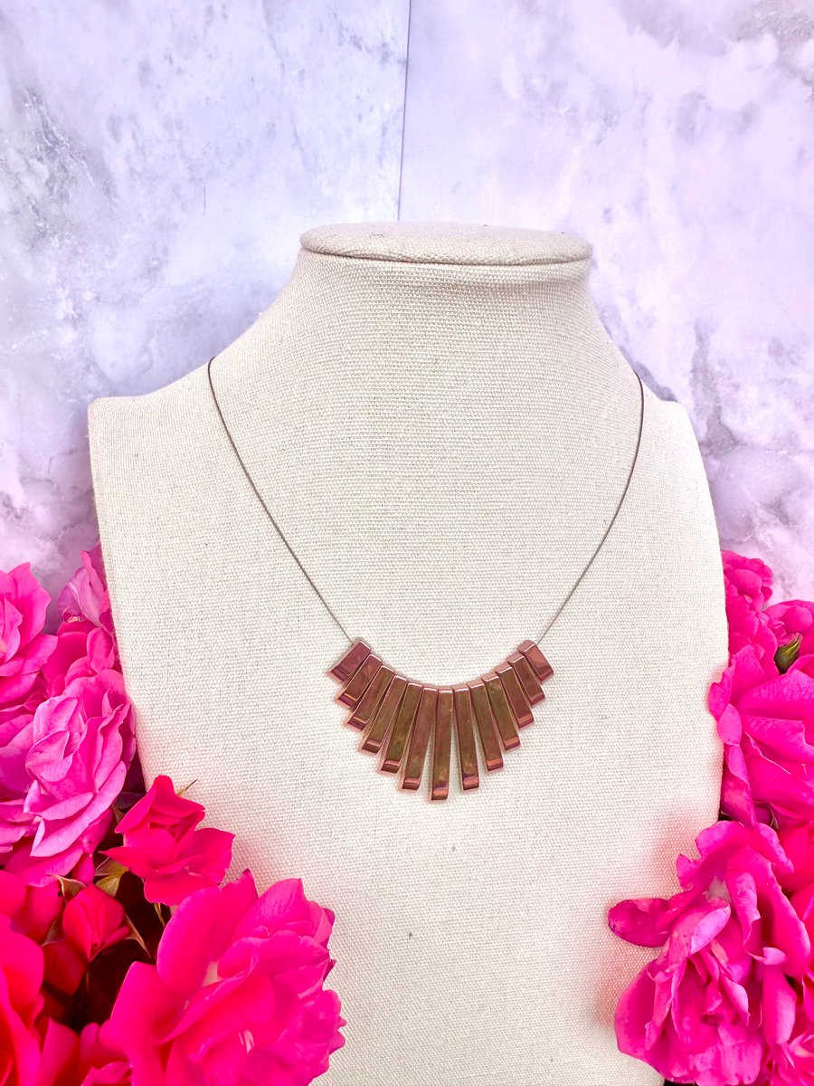 Haematite Fan Necklace - Copper