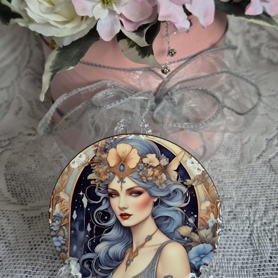 Art Dec Blue Fairie Coaster