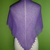 Shawl Triangular Scarf  in Purple Colour Silk and Cashmere Lace Weight Yarn
