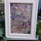 Framed Watercolour Marbling Painting 