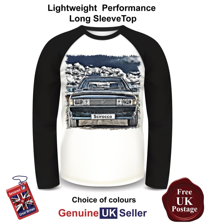 Scirocco Mens Long SLeeve T Shirt, Scirocco Blue Mens Top