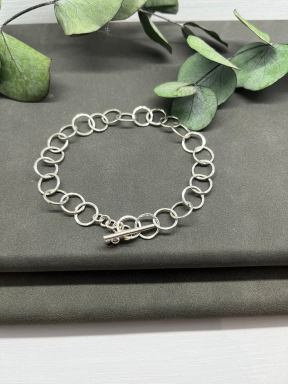 Handmade Sterling Silver Link Bracelet.