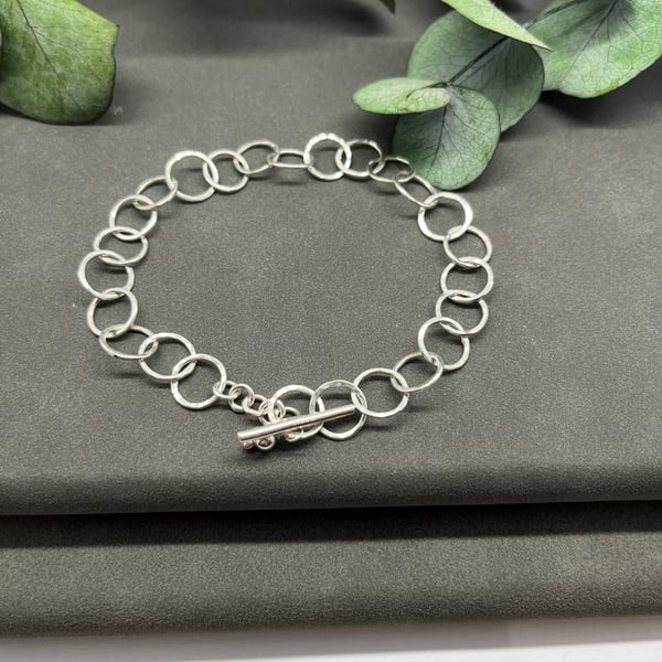 Handmade Sterling Silver Link Bracelet.