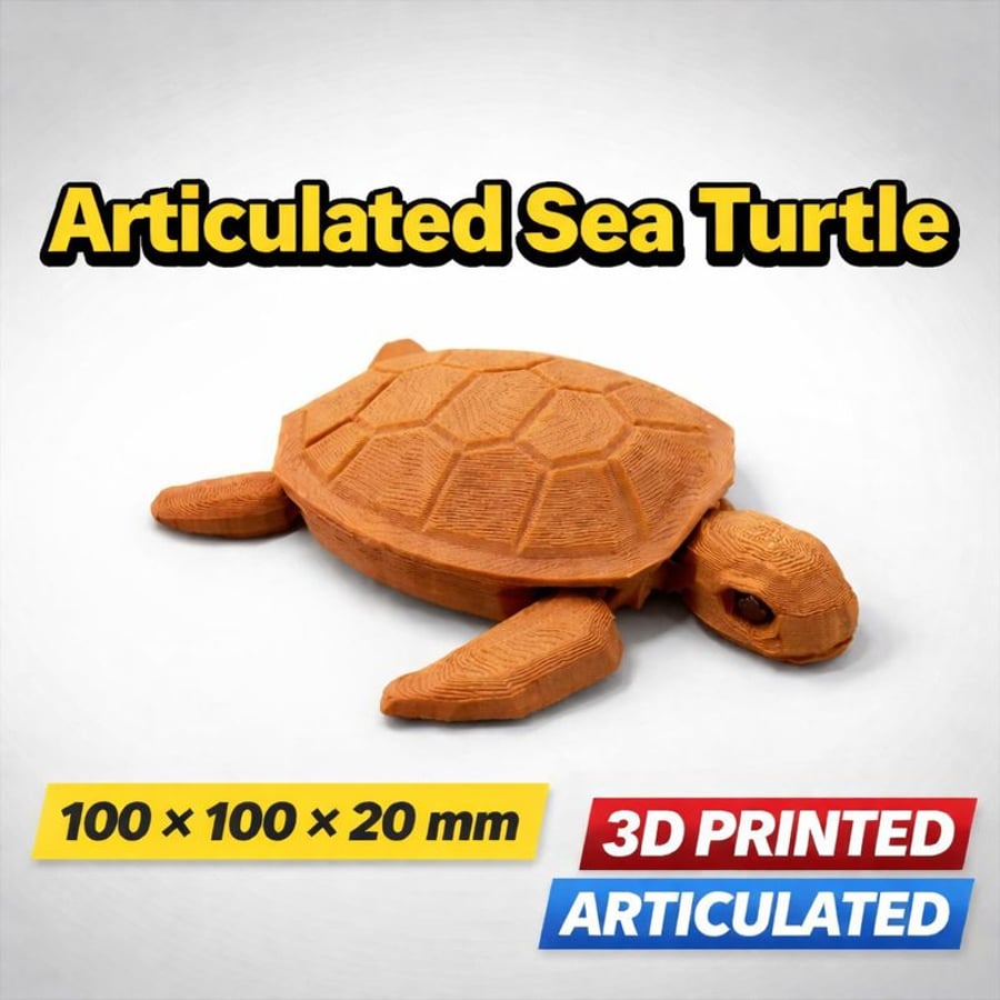 Articulated Sea Turtle - 100 - 100 - 20mm