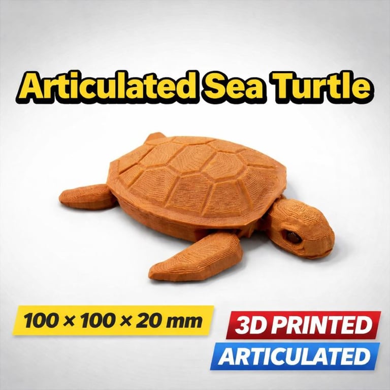 Articulated Sea Turtle - 100 - 100 - 20mm