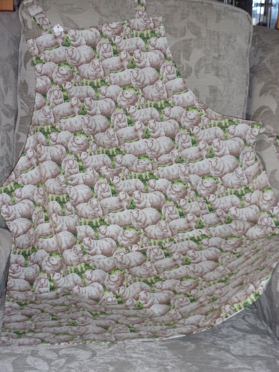 Adult Apron with an overall design of sheep