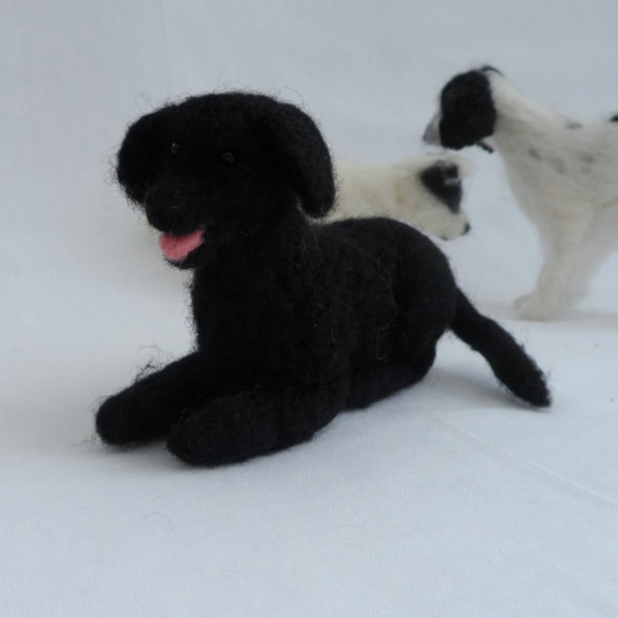 Needle felted Black Labrador