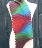 Knitted Eyelet Lace Scarf in multi-coloured gradient yarn - Image 8