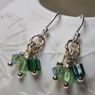 Tiny Triple Bead Drop Earrings
