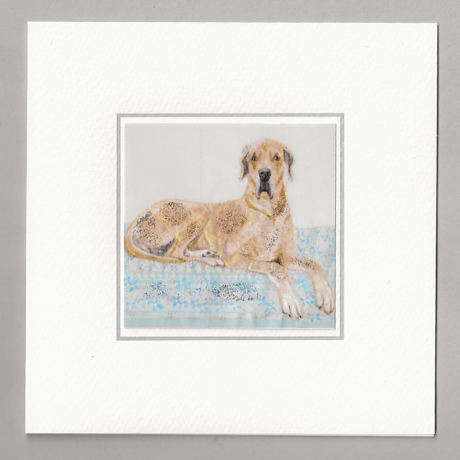 Gordon the Great Dane Dog handmade card