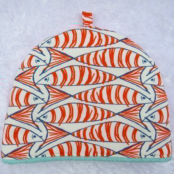   Tea cosy, to fit a 3 cup teapot, nautical, fish