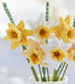 3 Daffodil Stems, miniature crochet flowers - Image 2