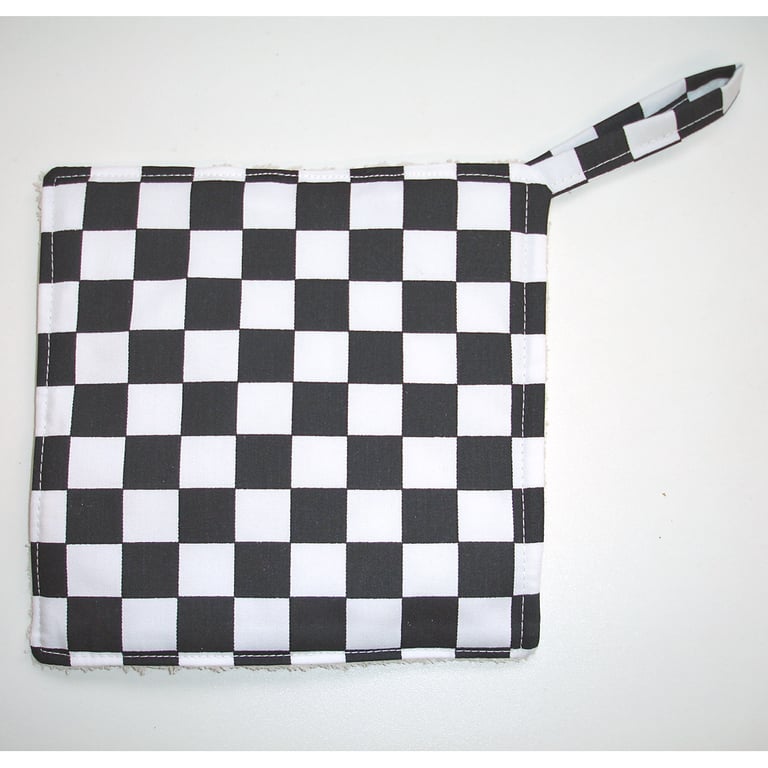 Black and White Pot Holder Potholder Kitchen Grab Mat Pad